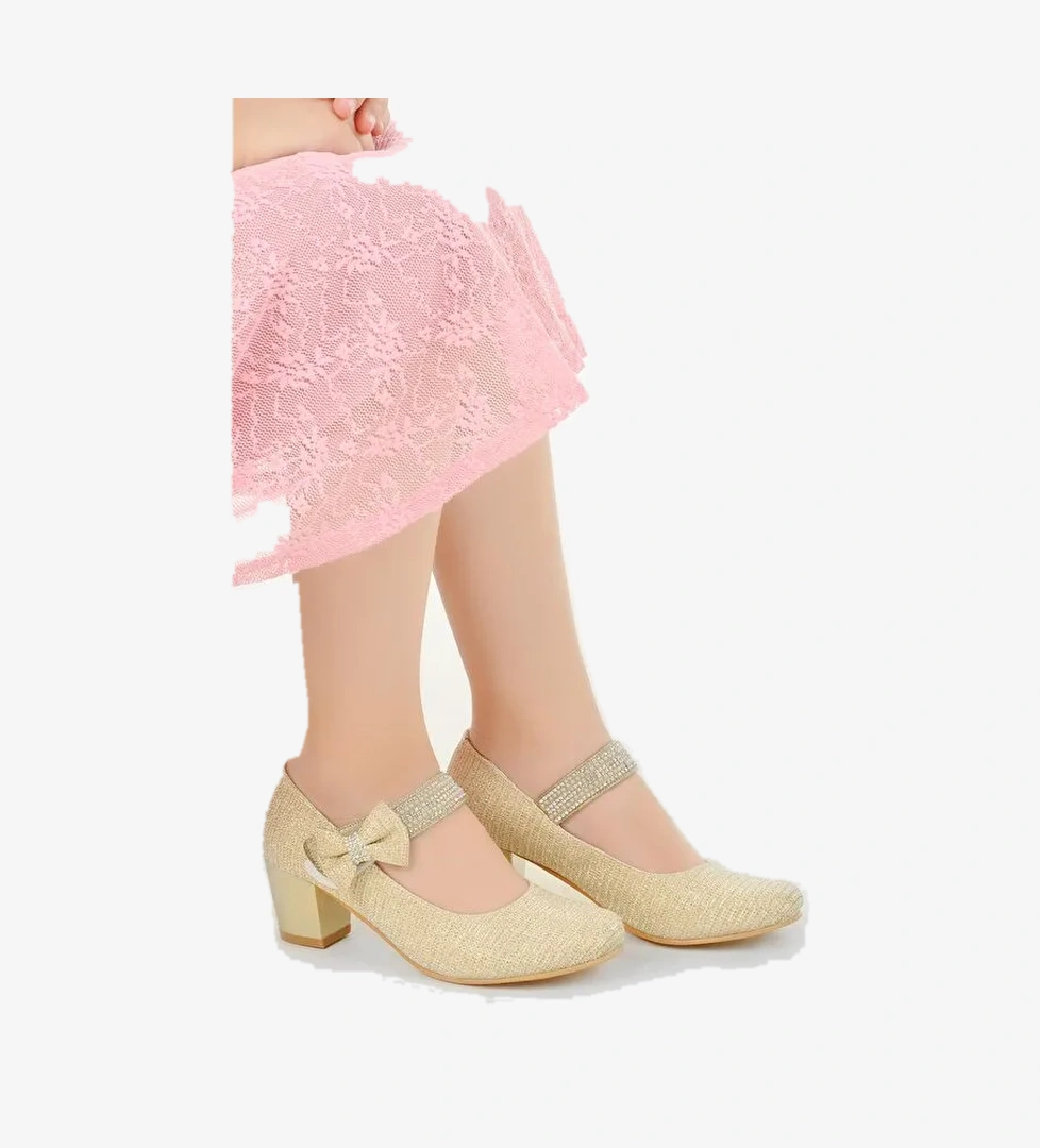 Cameli Çupra Günlük Kız Çocuk 4 Cm Topuklu Abiye Ayakkabı