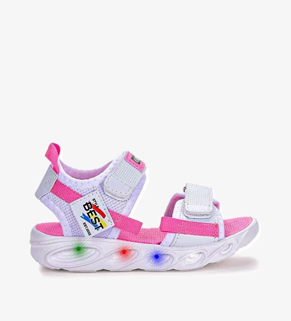 100 Işıklı Kız/Erkek Çocuk Cırtlı Sandalet Ayakkabı 100