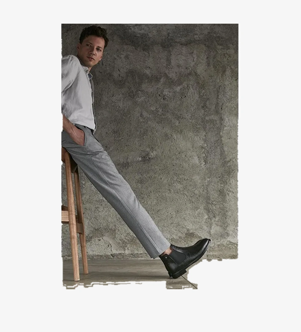 Ziya Ayakkabı Erkek Hakiki Deri Bot 123447 101 Siyah model görseli