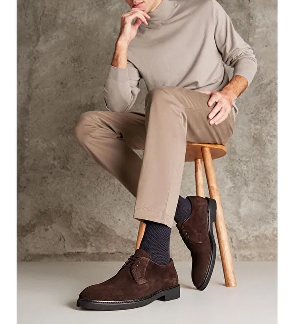 Erkek Hakiki Deri Ayakkabı 123145 1519S Kahve - Görsel 1