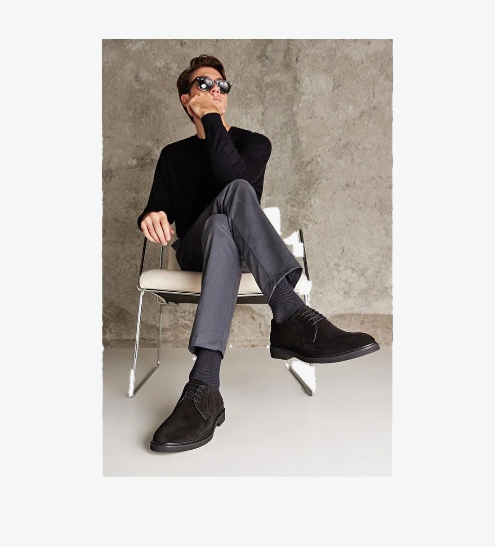 Erkek Hakiki Deri Ayakkabı 123145 1519S Siyah - Görsel 1