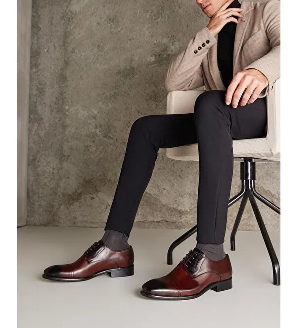 Erkek Hakiki Deri Ayakkabı 123145 396 Kahve - Görsel 1