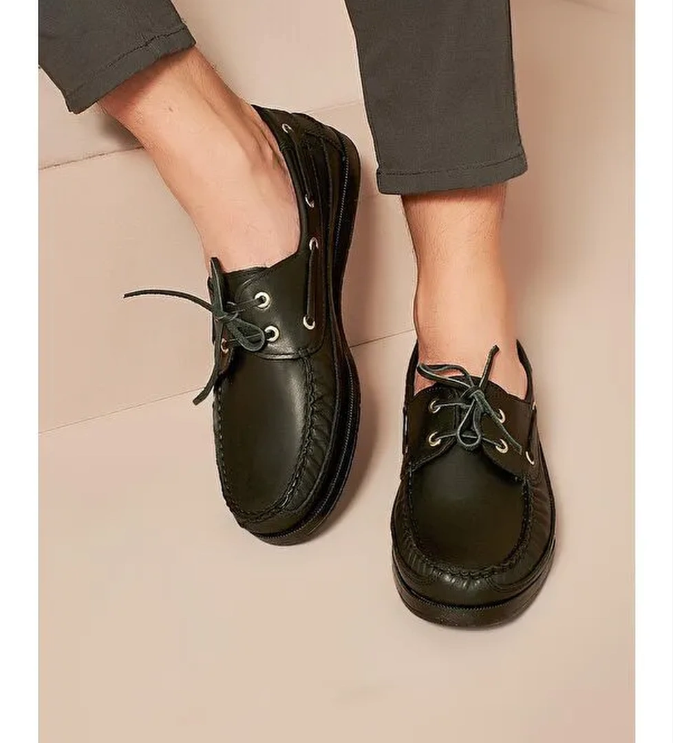 Hakiki Deri Erkek Günlük Ayakkabı 131423Z291 Siyah - Görsel 1