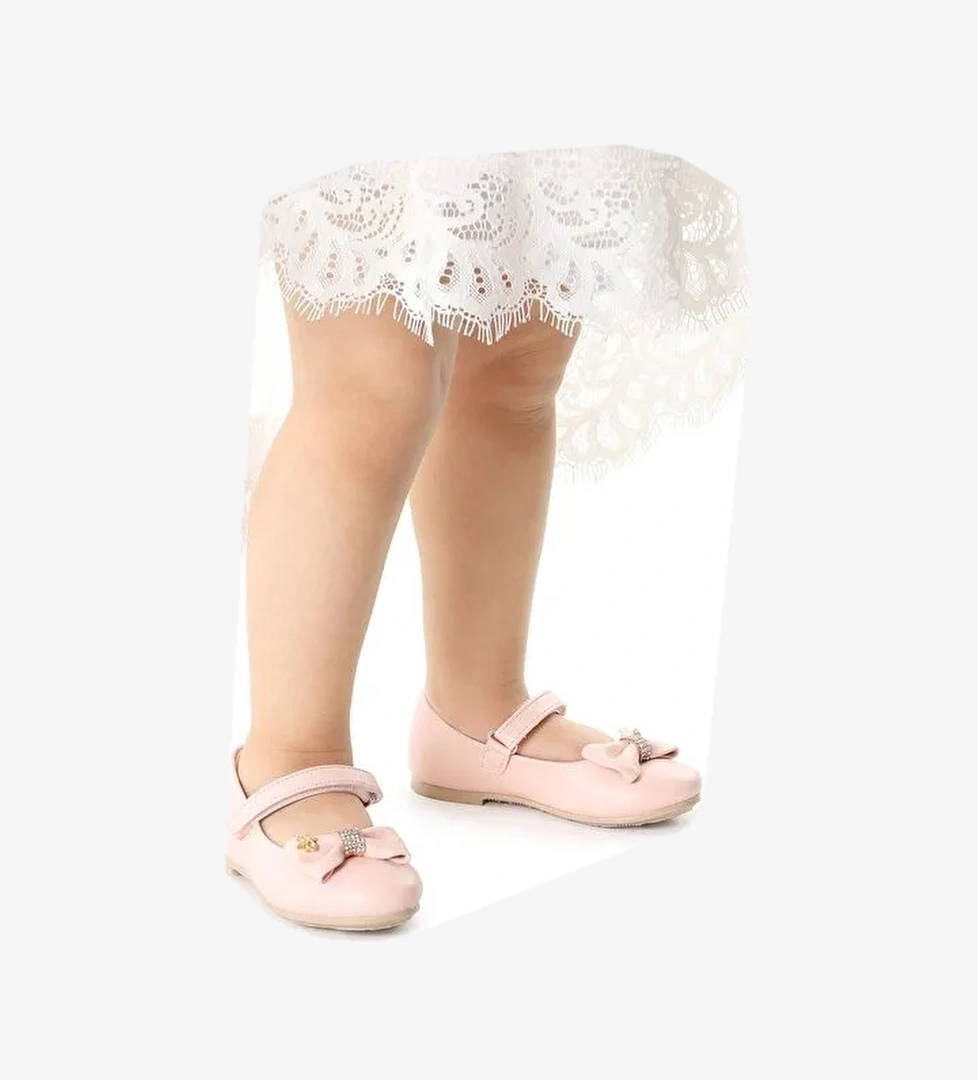 Cırtlı Fiyonklu Kız Çocuk Babet Ayakkabı Ege 201 Cilt