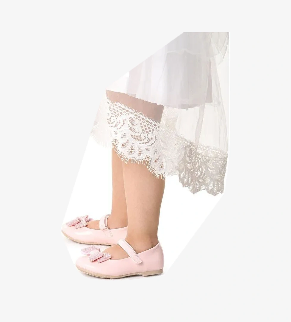 Cırtlı Fiyonklu Kız Çocuk Babet Ayakkabı Ege 200 Rugan