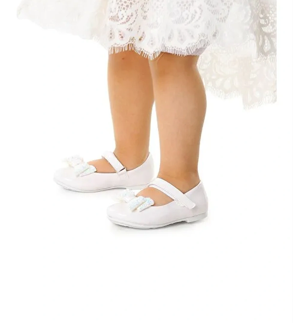 Cırtlı Fiyonklu Kız Çocuk Babet Ayakkabı Ege 200 Rugan