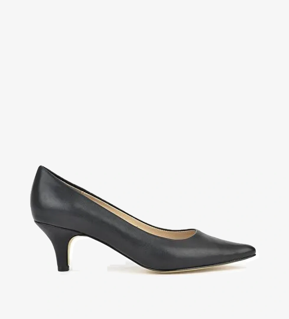 Kadın Hakiki Deri Topuklu Ayakkabı 1231003 324 Siyah - Görsel 1