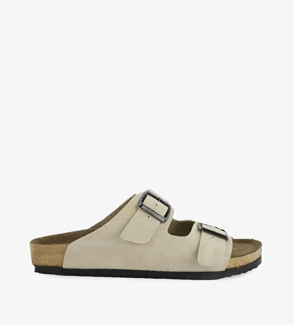 LENS Unisex Terlik Bej Nubuk - Görsel 1