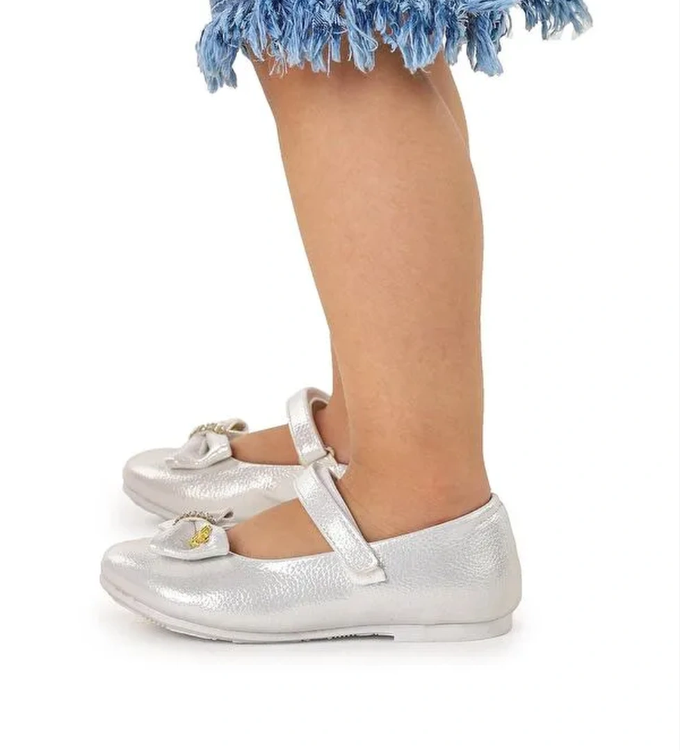 Cırtlı Fiyonklu Kız Çocuk Babet Ayakkabı Ege 201 Vakko