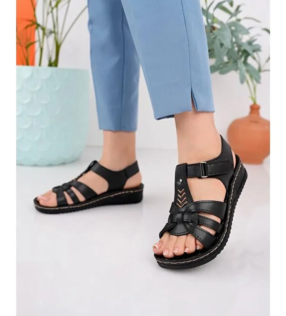 Soft Kadın Günlük Ortopedik Kaymaz Taban Comfort Rahat Sandalet
