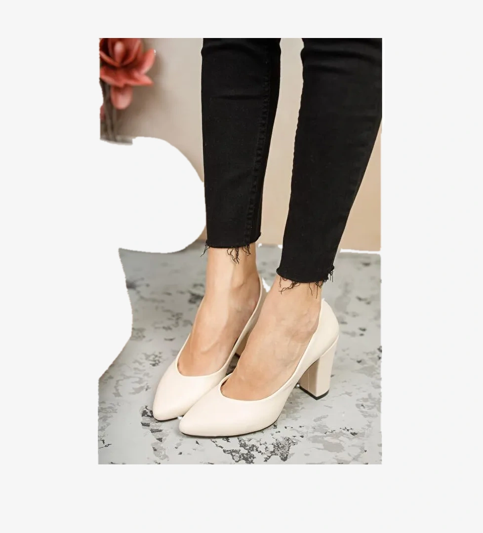 W707 Kadın Klasik Günlük Tarz Şık ve Rahat Topuklu Ayakkabı