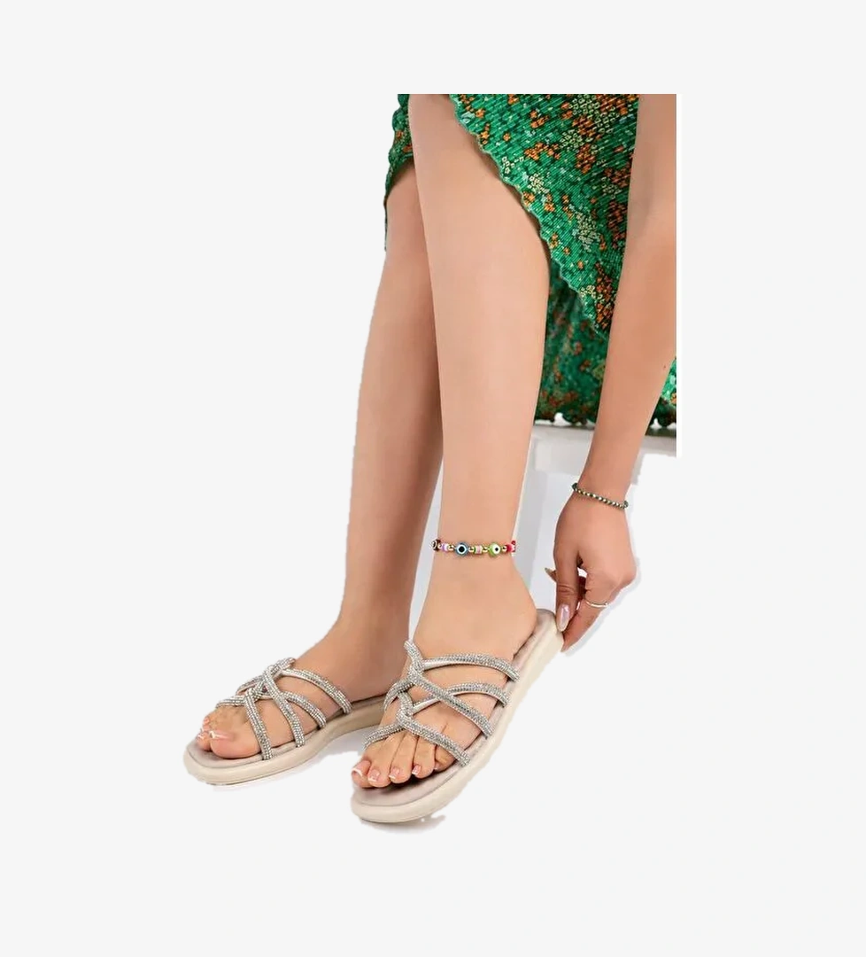 Bella Kadın Günlük Ortopedik Taşlı Şık Tarz Ve Rahat Terlik