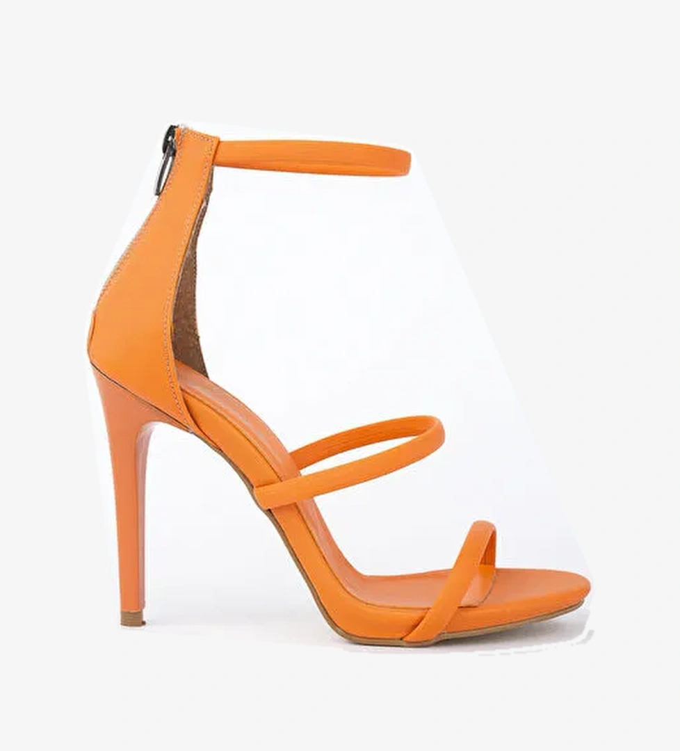 Nikita Kadın Arkası Fermuarlı Saten Tarz Şık ve Rahat İnce Topuklu Ayakkabı