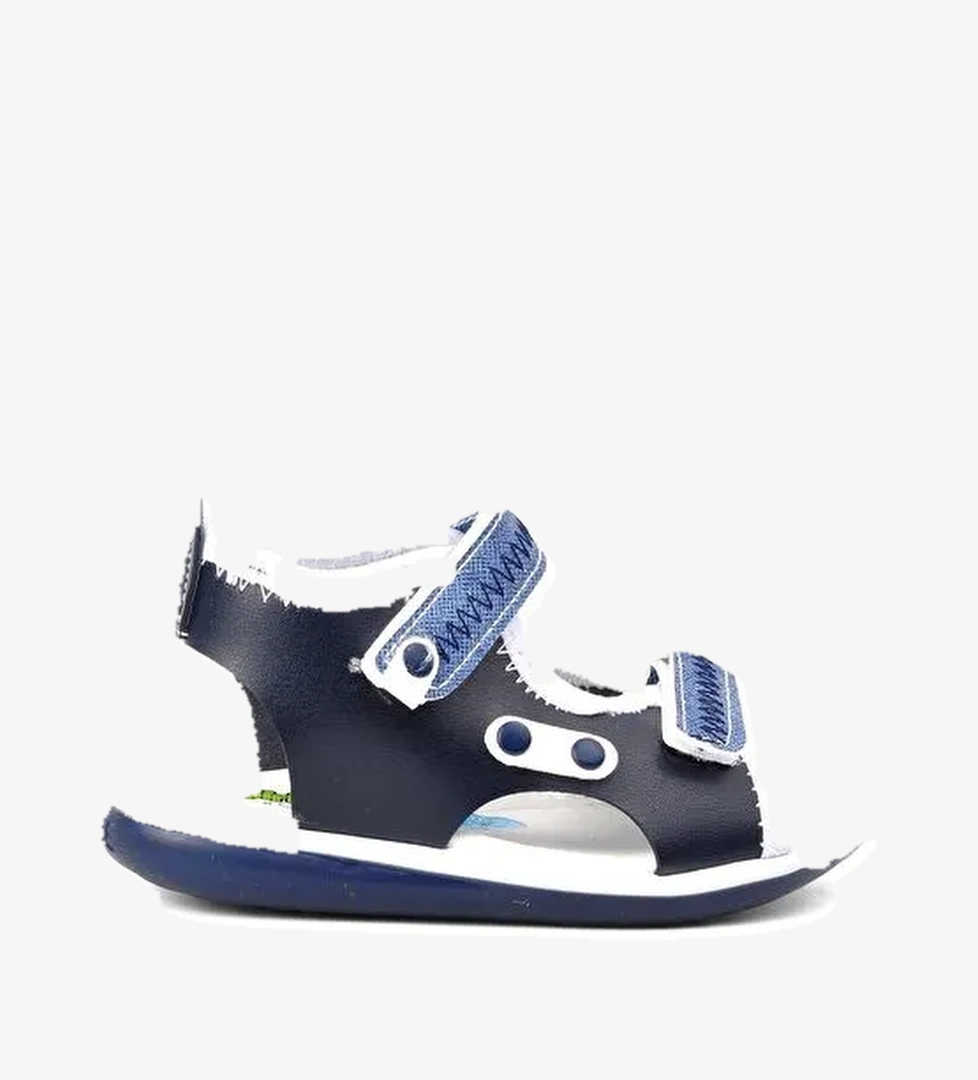 Re11 Mavi Cırt Cırtlı Erkek Çocuk Sandalet - Görsel 1