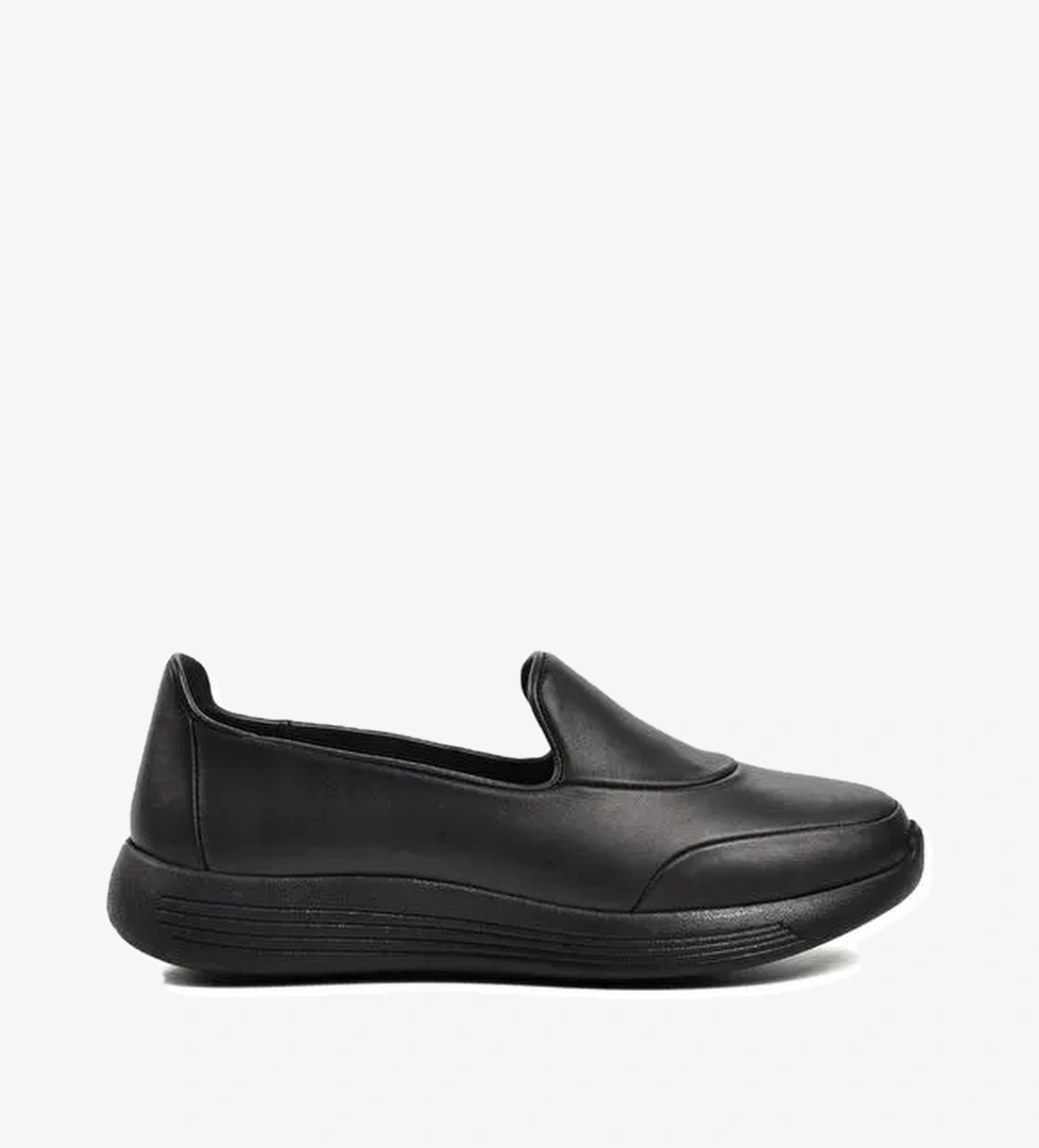 1000 Siyah Hakiki Deri Kadın Günlük Ayakkabı - Görsel 1