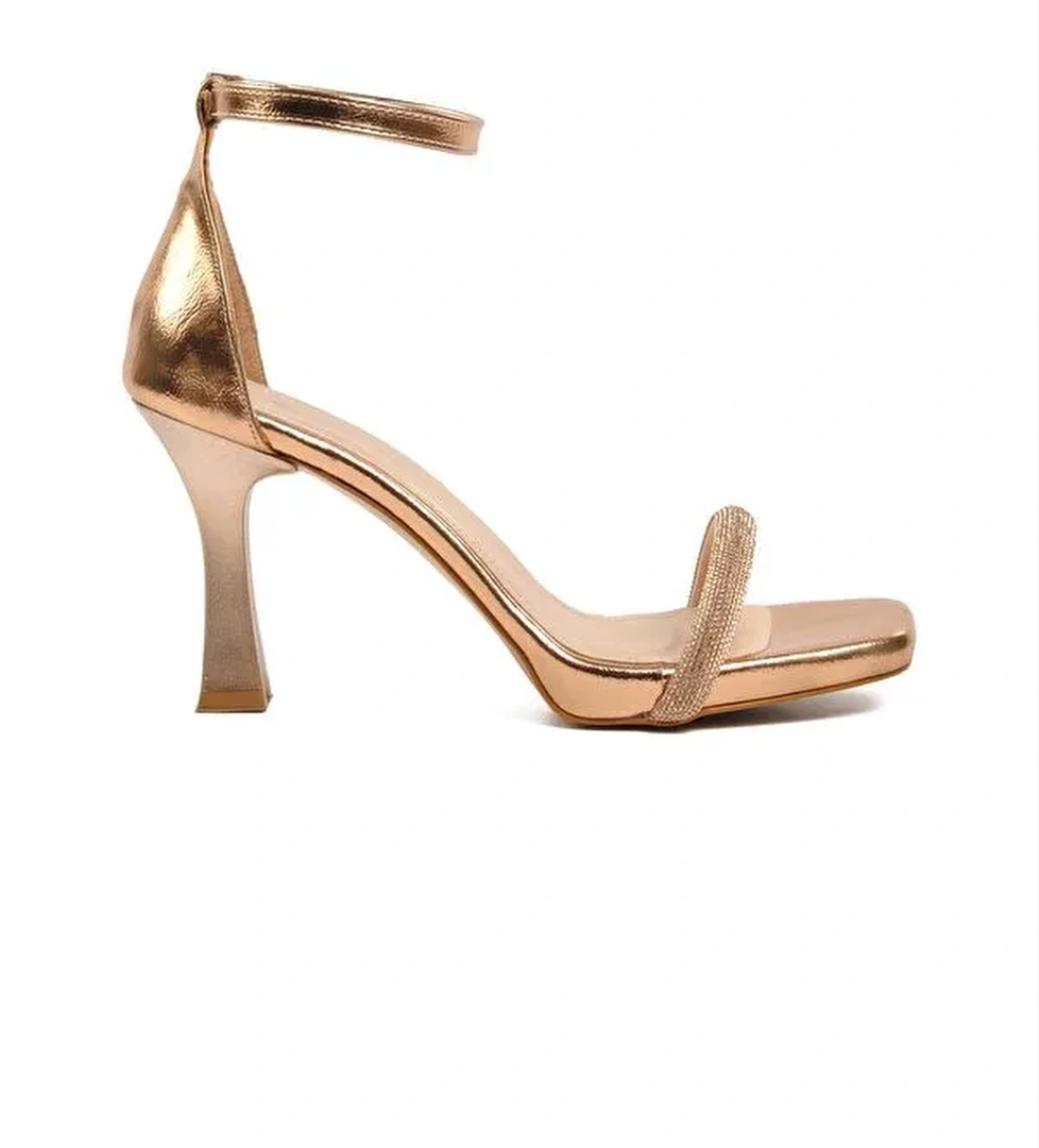 290 Rose Kırışık Kadın Abiye Ayakkabı - Görsel 1