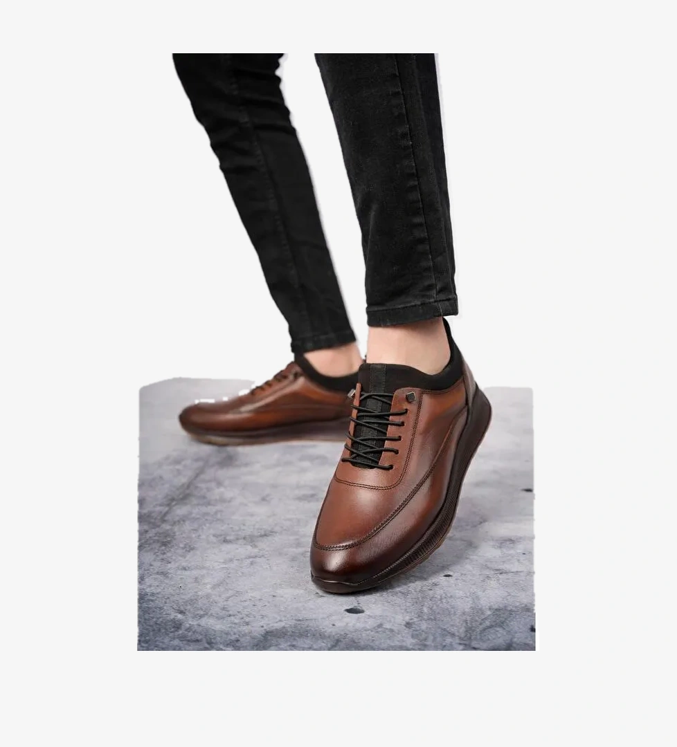 Fire Erkek Günlük Klasik Hakiki Deri Casual Rahat Ortopedik Ayakkabı - Görsel 1