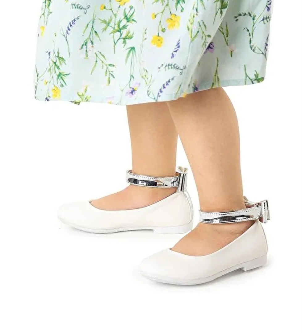 Cırtlı Kız Çocuk Fiyonklu Babet Ayakkabı Ege 205 Cilt Bilekten Bağlamalı