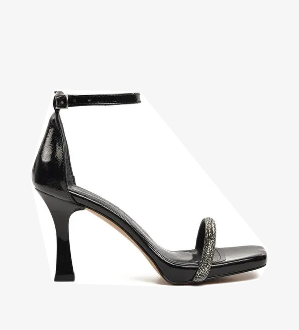 290 Siyah Ayna Kadın Abiye Ayakkabı