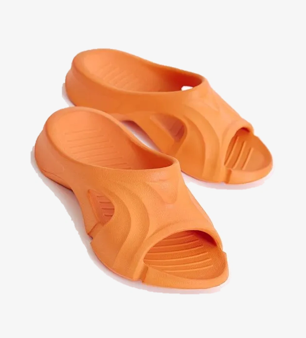 Unisex Turuncu Desenli Kalın Tabanlı Eva Terlik - Görsel 1