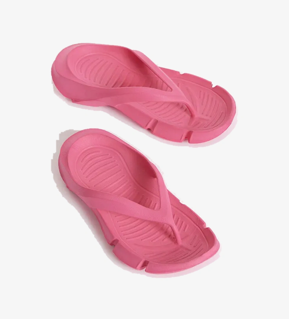 Kadın Fuşya Kalın Tabanlı Parmak Arası Eva Terlik