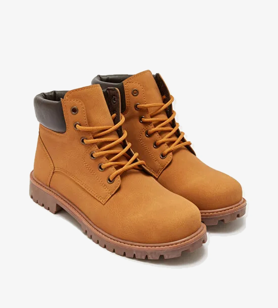 Bağcıklı Deri Görünümlü Erkek Bot