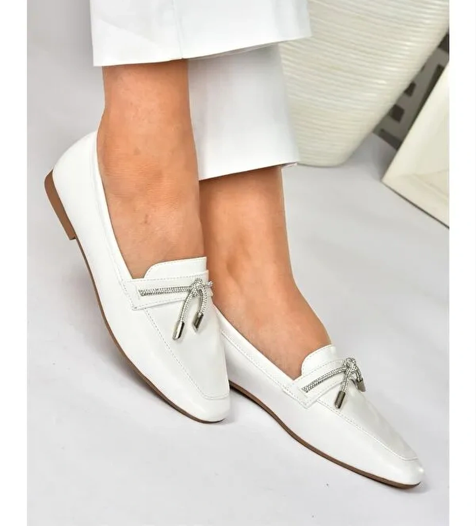 Fox Shoes Beyaz Fox Shoes Taşli