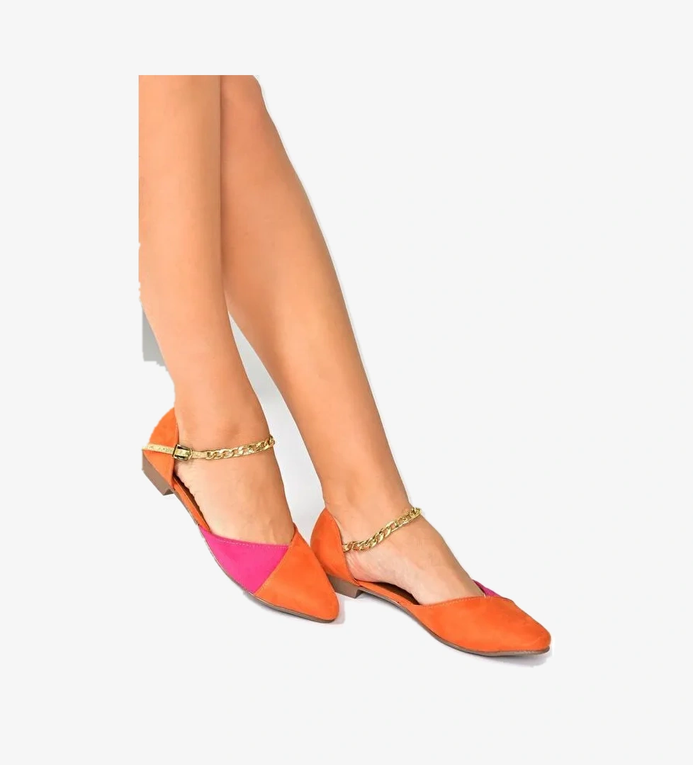 Fox Shoes Siyah Fox Shoes Taba Kadın Babet