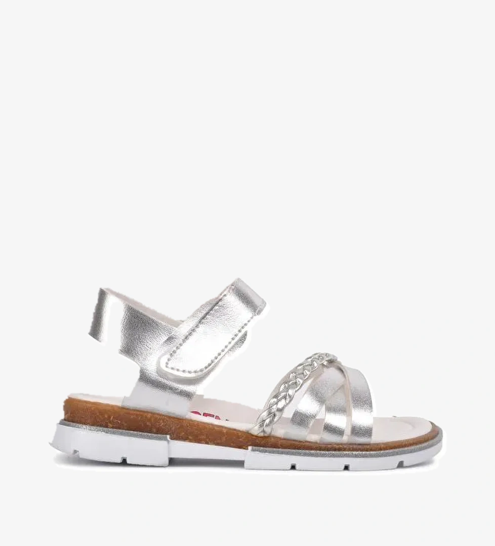 001 Gümüş Çocuk Sandalet - Görsel 1