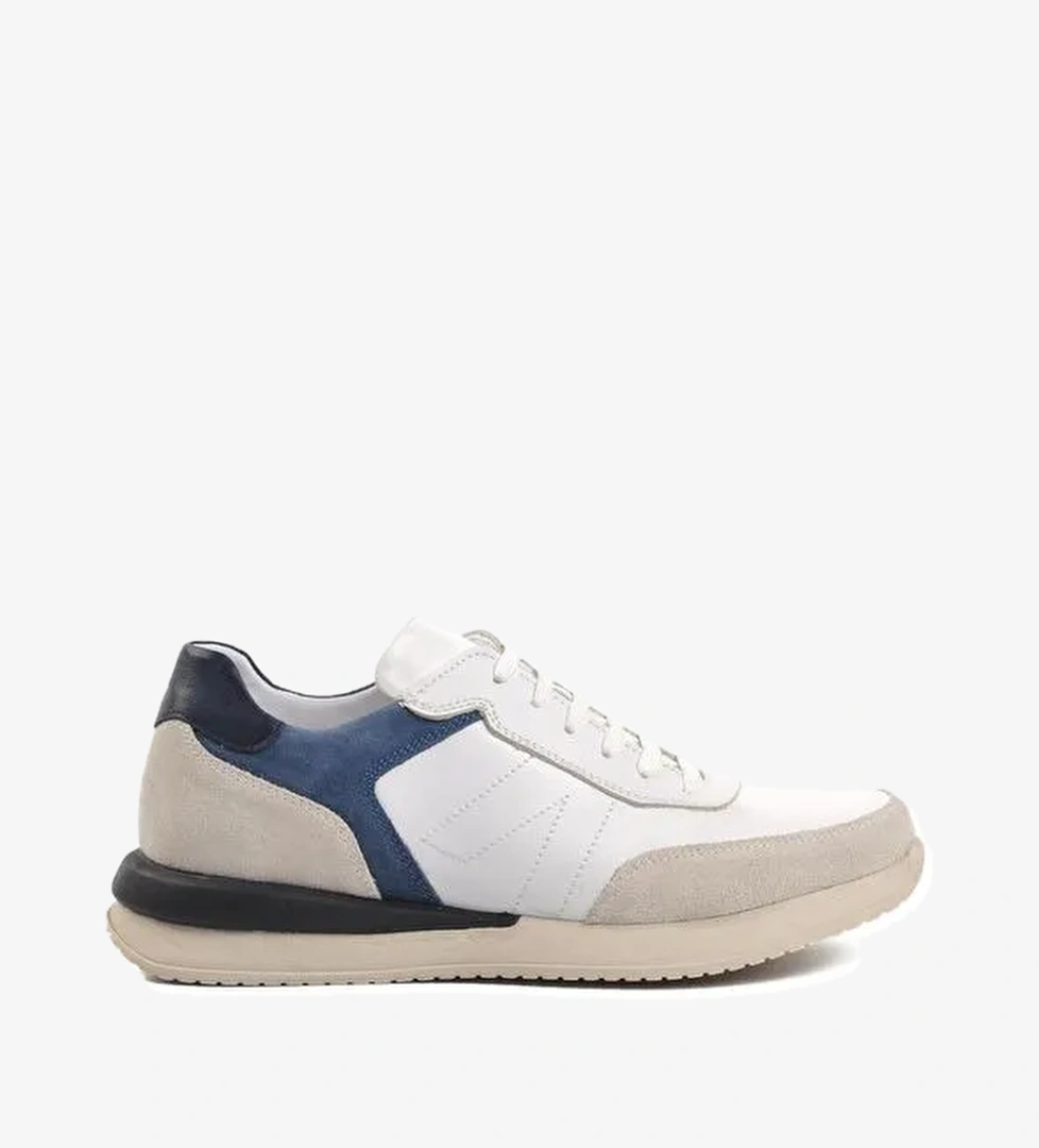 Beyaz Hakiki Deri Bağcıklı Erkek Sneaker 231180