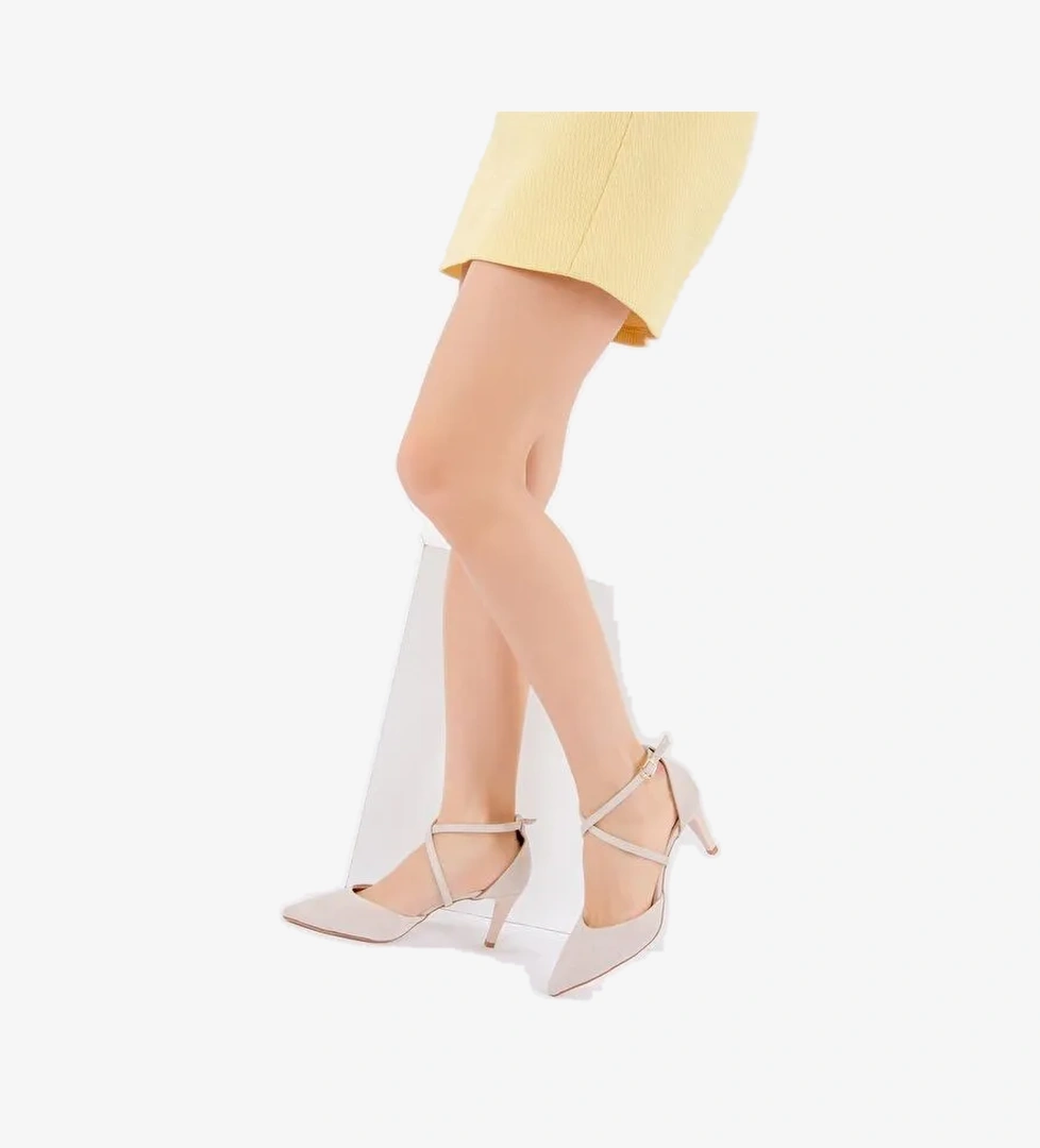 Bej Kadın Topuklu Ayakkabı D654054802 - Görsel 1