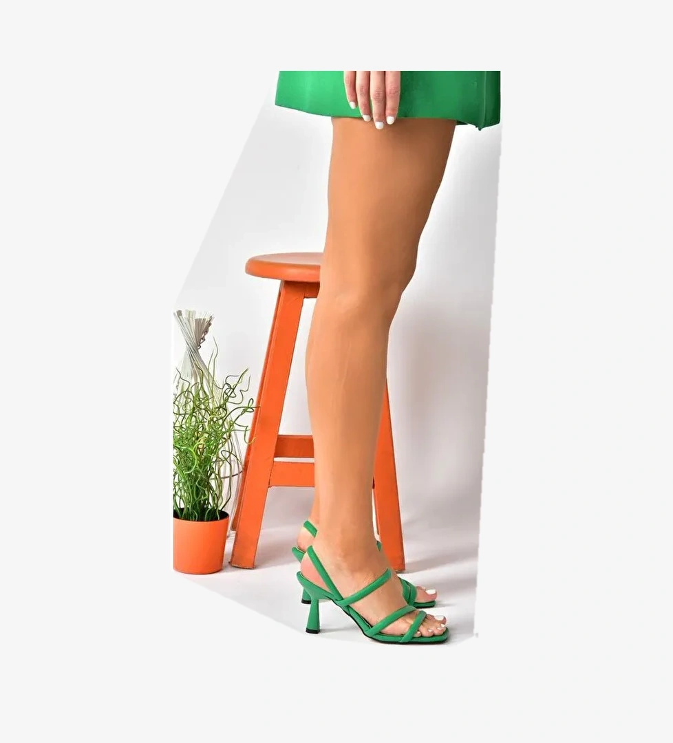 Yeşil İnce Topuklu Kadın Ayakkabı P404471009