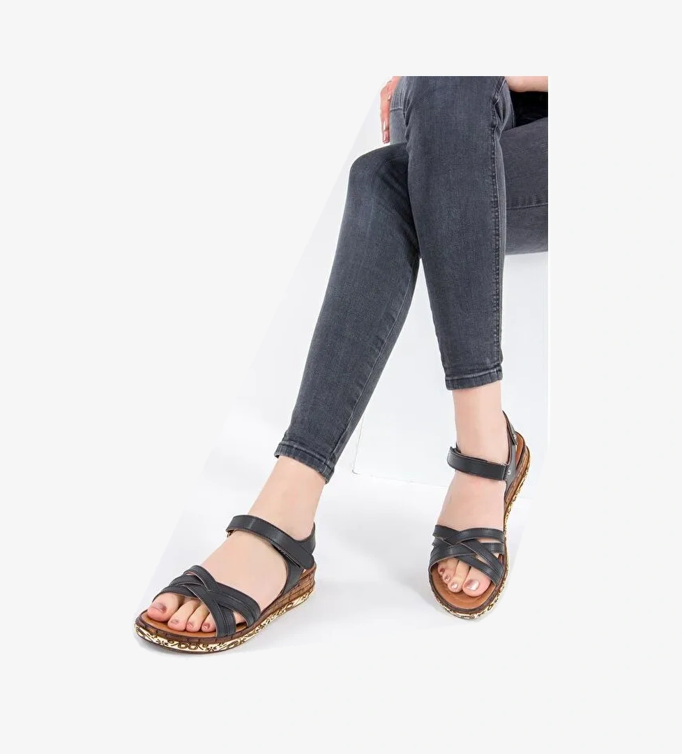 Siyah Kadın Sandalet F288061409 - Görsel 1