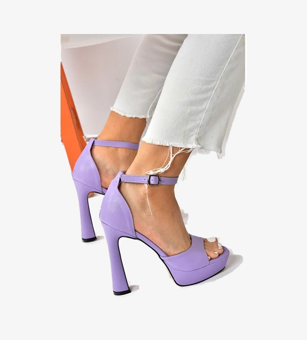 Eflatun Platform Kalın Topuklu Kadın Ayakkabı K404580109