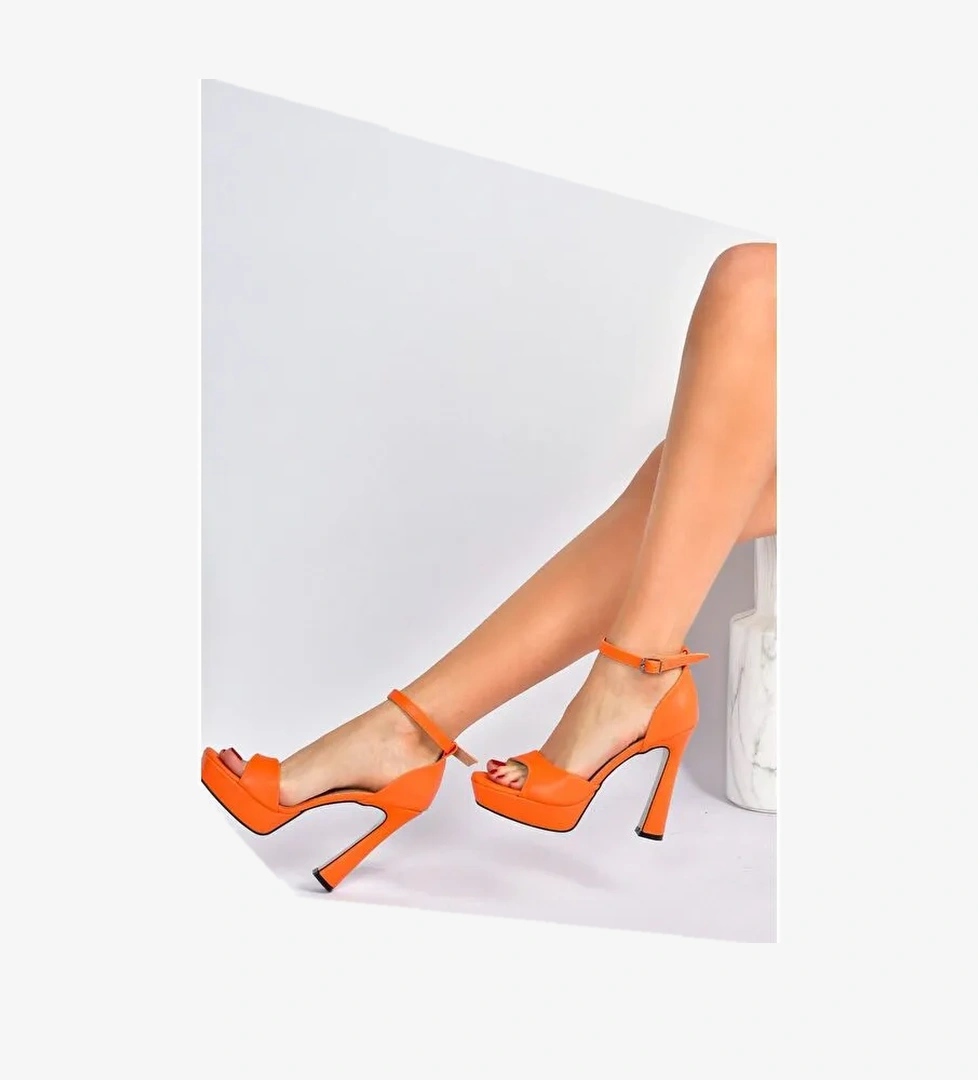 Turuncu Platform Kalın Topuklu Kadın Ayakkabı K404580109 - Görsel 1
