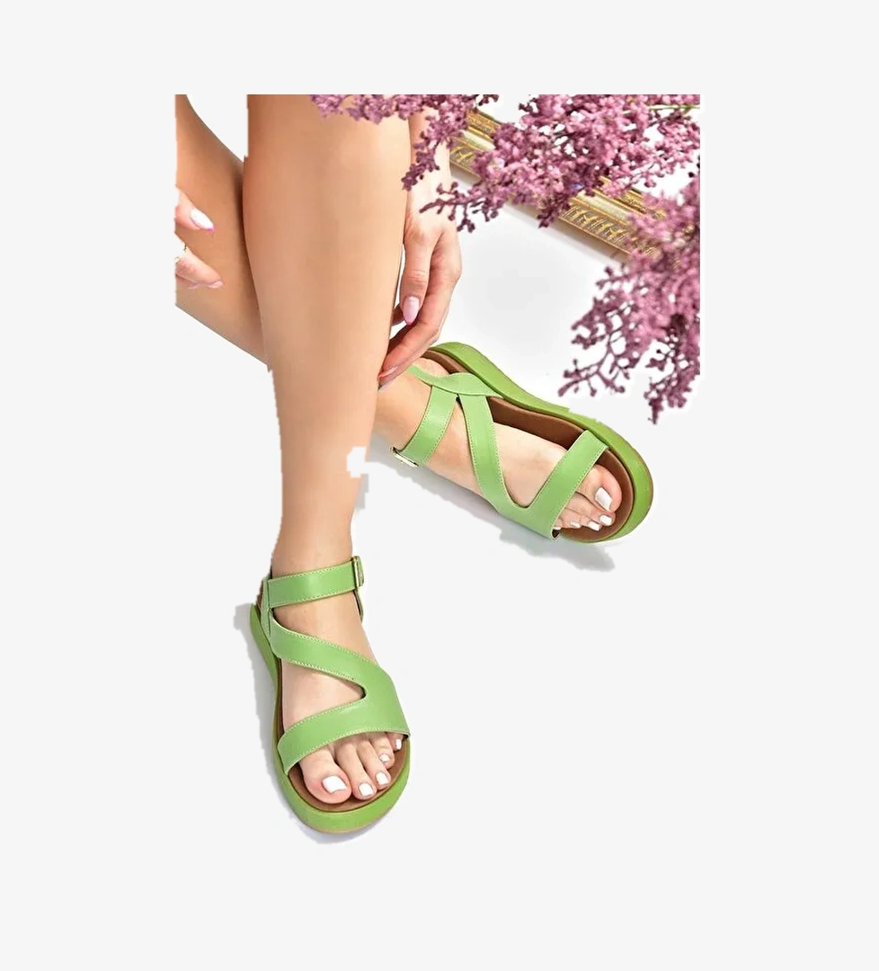 Yeşil Günlük Kadın Sandalet M524022609 - Görsel 1