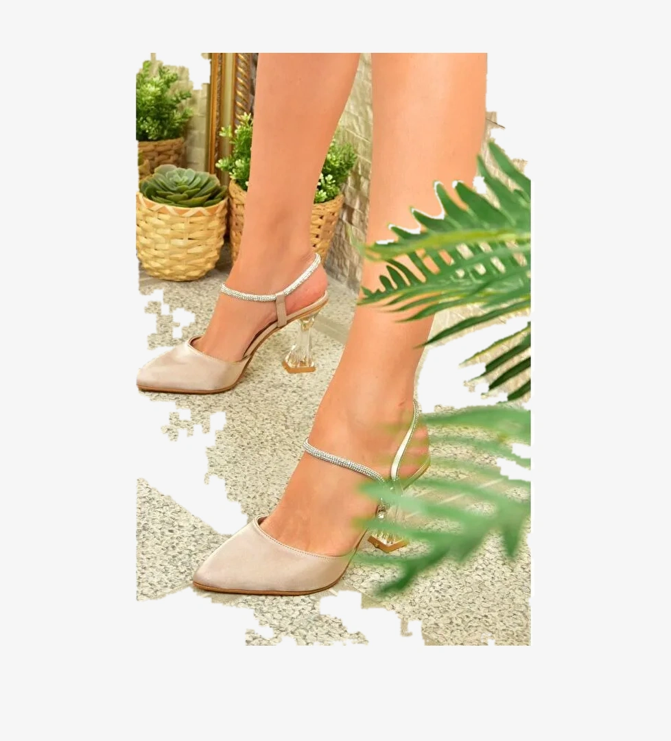 Ten Saten Kumaş Kadın Abiye Topuklu Ayakkabı M246066904