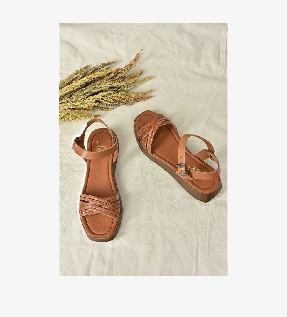 Taba Hakiki Deri Günlük Kadın Sandalet M291030503