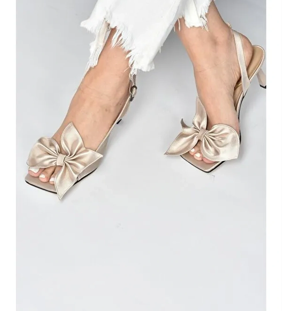 Vizon Kumaş Kadın Topuklu Ayakkabı K749384904