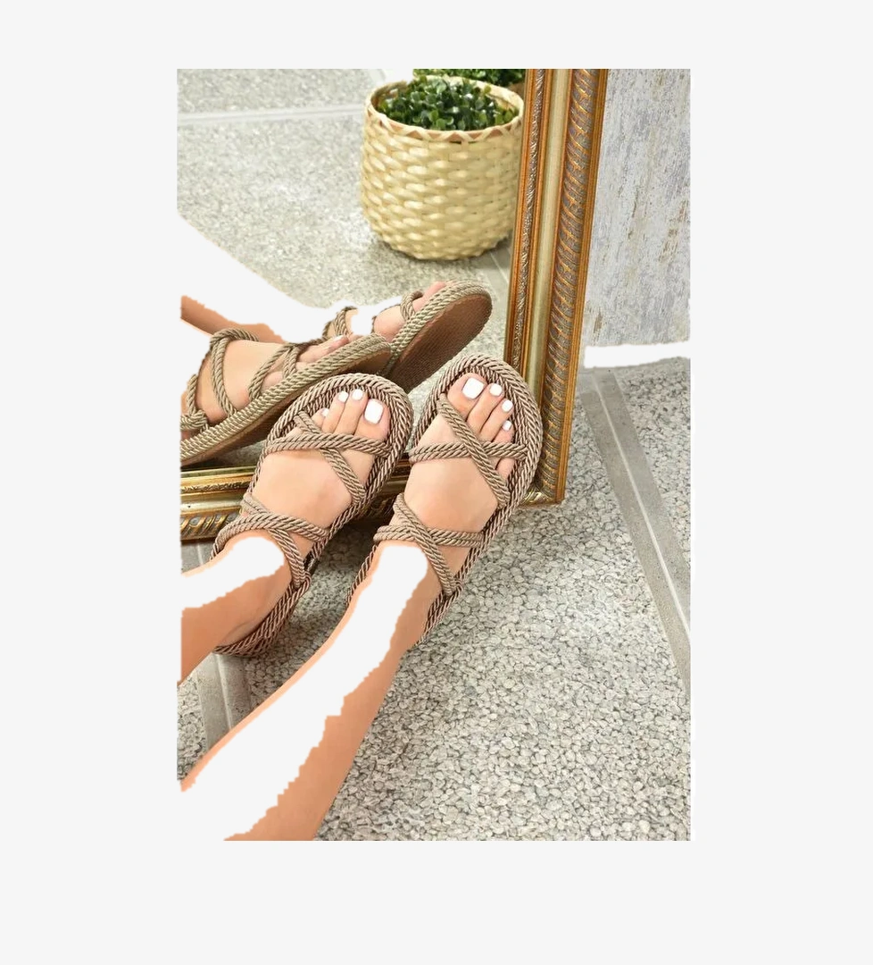 Vizon Kumaş Kadın Sandalet H596011704 - Görsel 1