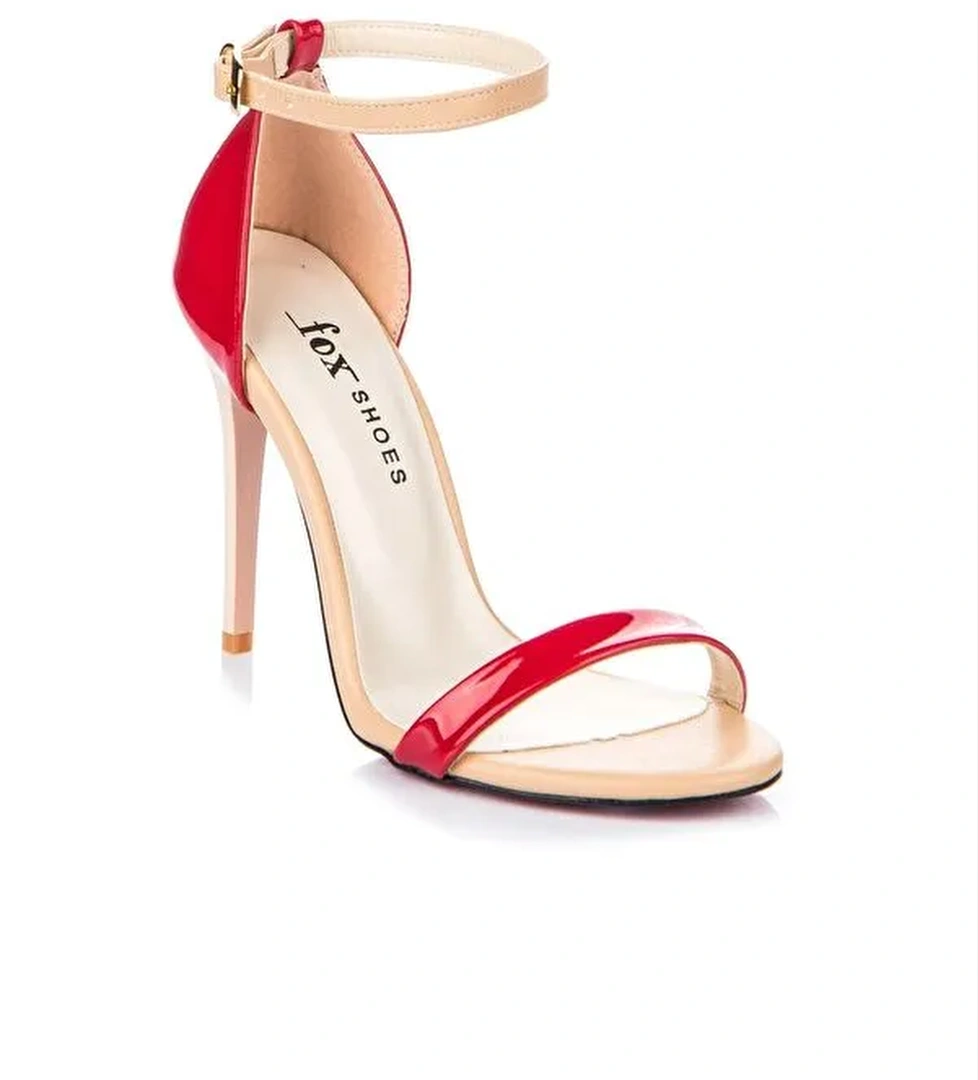 Kırmızı/Ten Rugan Kadın Topuklu Ayakkabı 7749112608