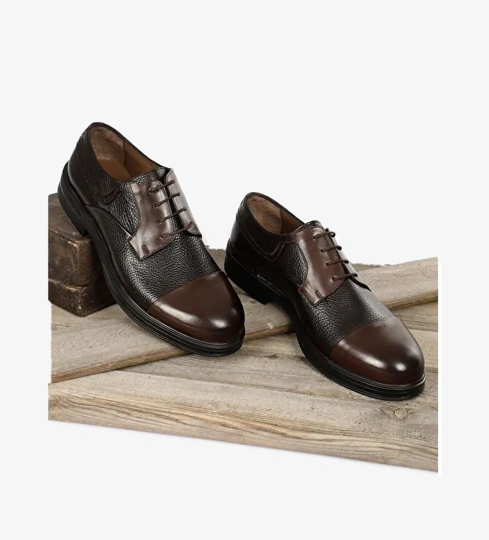 Gönderi̇(r) Platinum Hakiki Deri Yuvarlak Burun Bağcıklı Günlük Erkek Ayakkabı 01143 model görseli