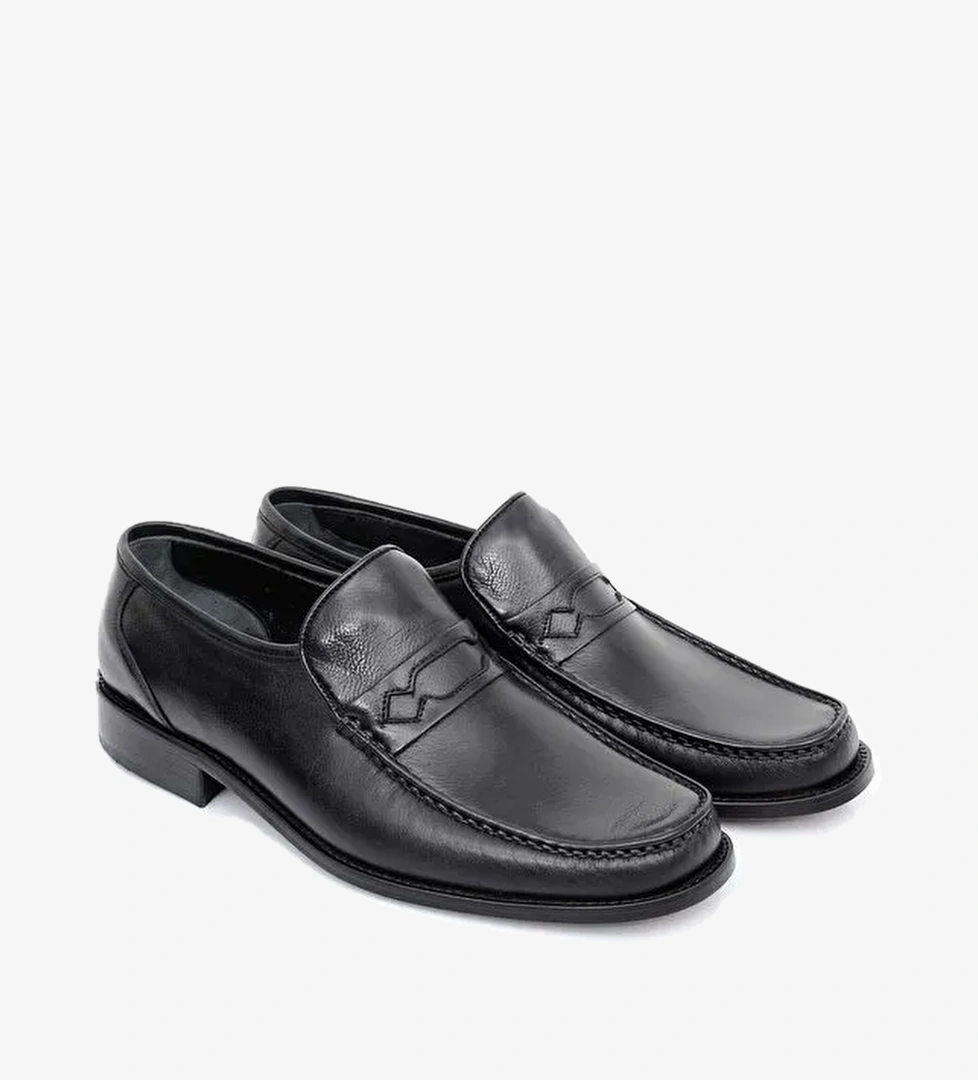 Platinum Hakiki Deri Yuvarlak Burun Kösele Taban Günlük Erkek Ayakkabı 01031 - Görsel 1