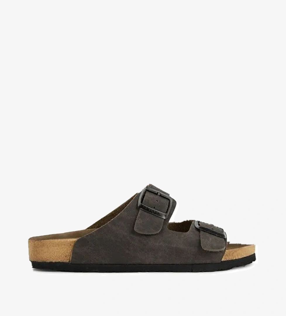 LENS Kadın Terlik Kahve Nubuk - Görsel 1