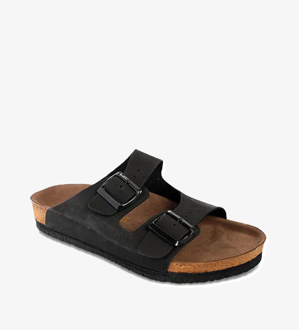 LENS Kadın Terlik Siyah Nubuk - Görsel 1