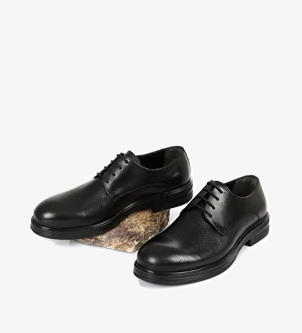 Platinum Hakiki Deri Yuvarlak Burun Bağcıklı Baskılı Günlük Erkek Ayakkabı 01941 - Görsel 1