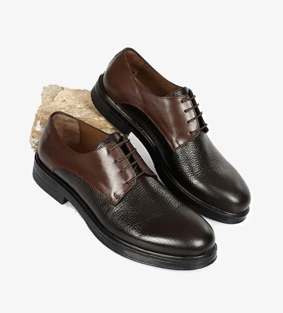 Gönderi̇(r) Gön Platinum Hakiki Deri Yuvarlak Burun Bağcıklı Baskılı Günlük Erkek Ayakkabı 01941 model görseli