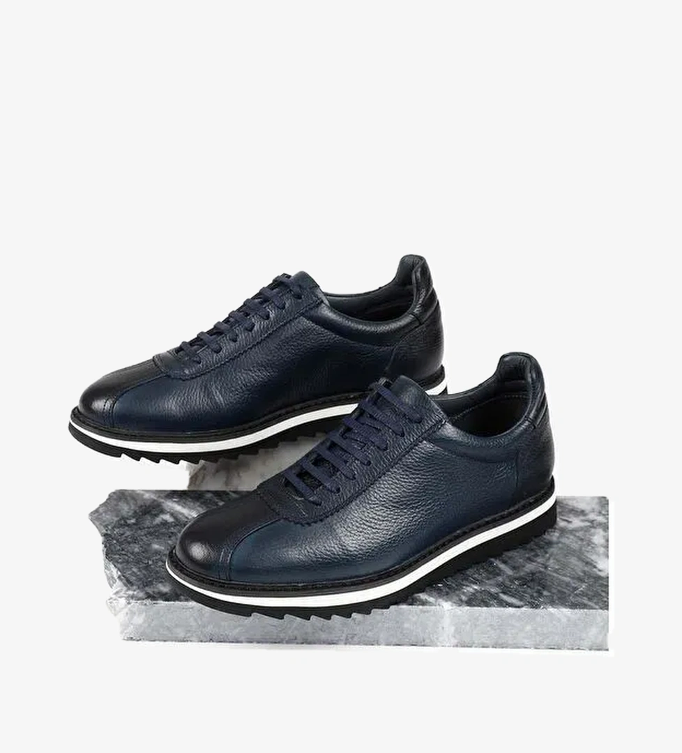 Gönderi̇(r) Gön Platinum Hakiki Deri Yuvarlak Burun Bağcıklı Günlük Erkek Sneaker 38307 model görseli