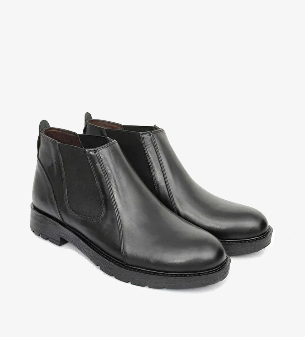 Gönderi̇(r) Hakiki Deri Yuvarlak Burun Kauçuk Taban Lastikli Günlük Erkek Bot 01206 model görseli