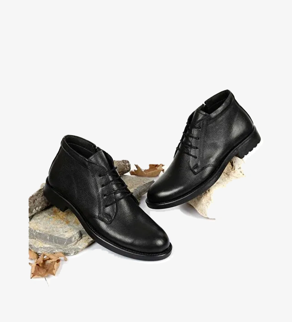 Gönderi̇(r) Hakiki Deri Yuvarlak Burun Kauçuk Taban Bağcıklı Günlük Erkek Bot 01204 model görseli